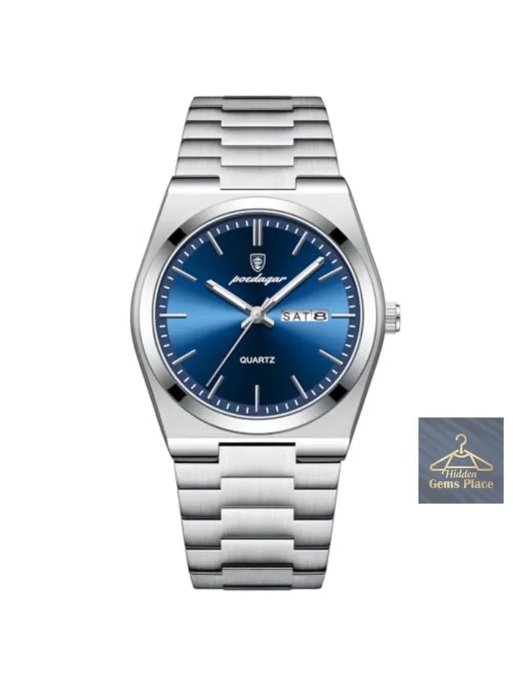 Luxury Business Watch Waterproof Glow-In-The Dark Date Week Stainless Steel